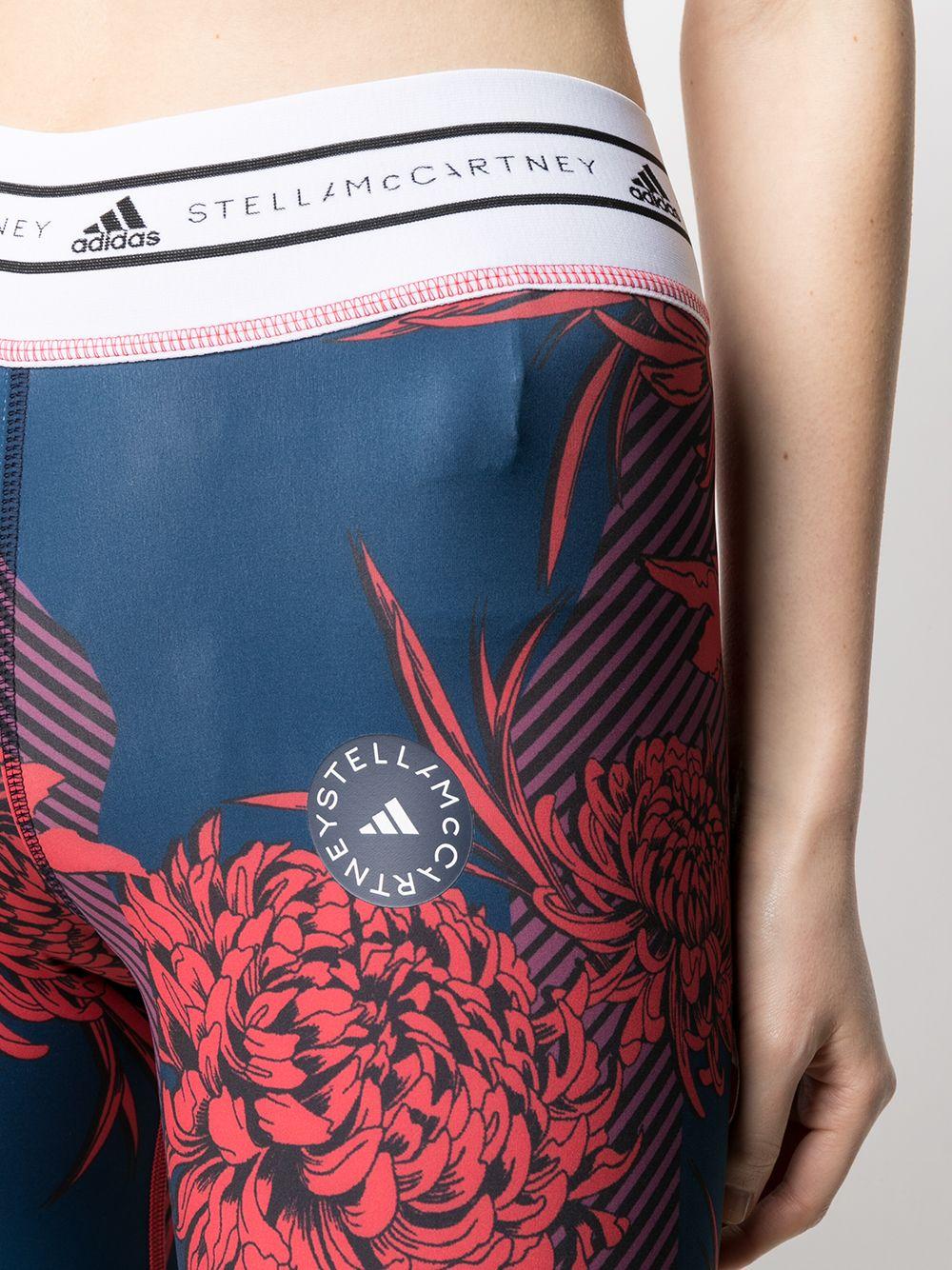 Adidas red floral leggings sale