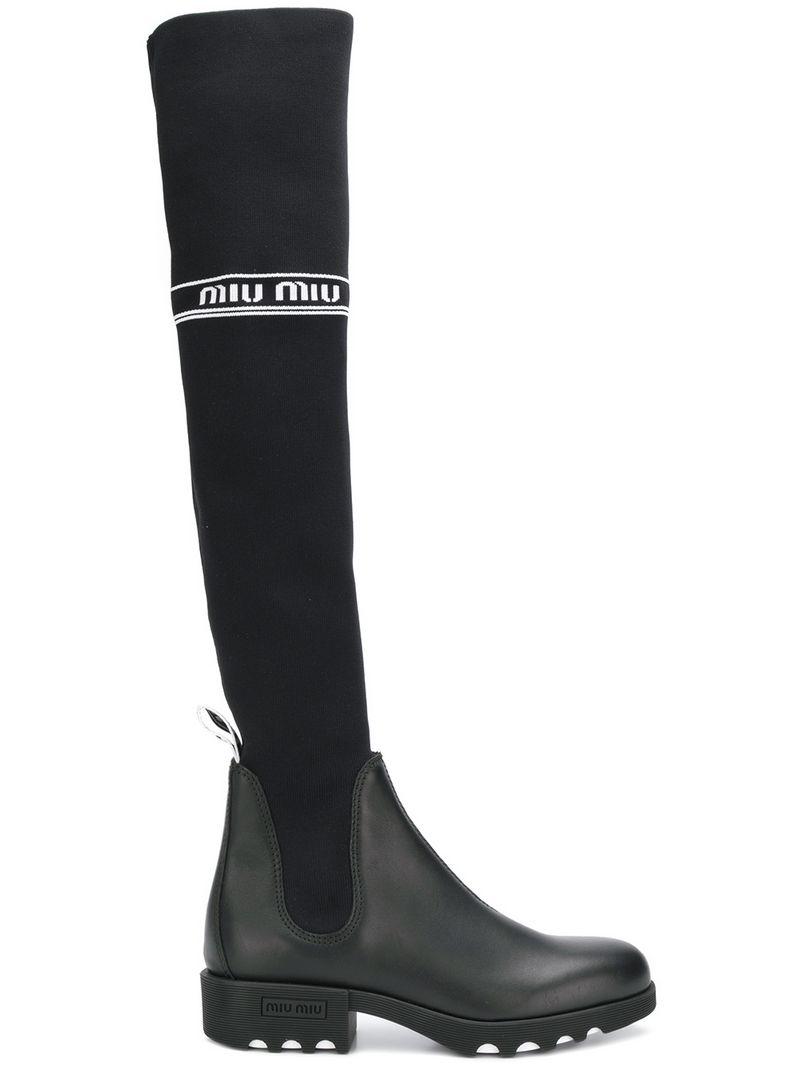 Miu miu over discount the knee sock boots