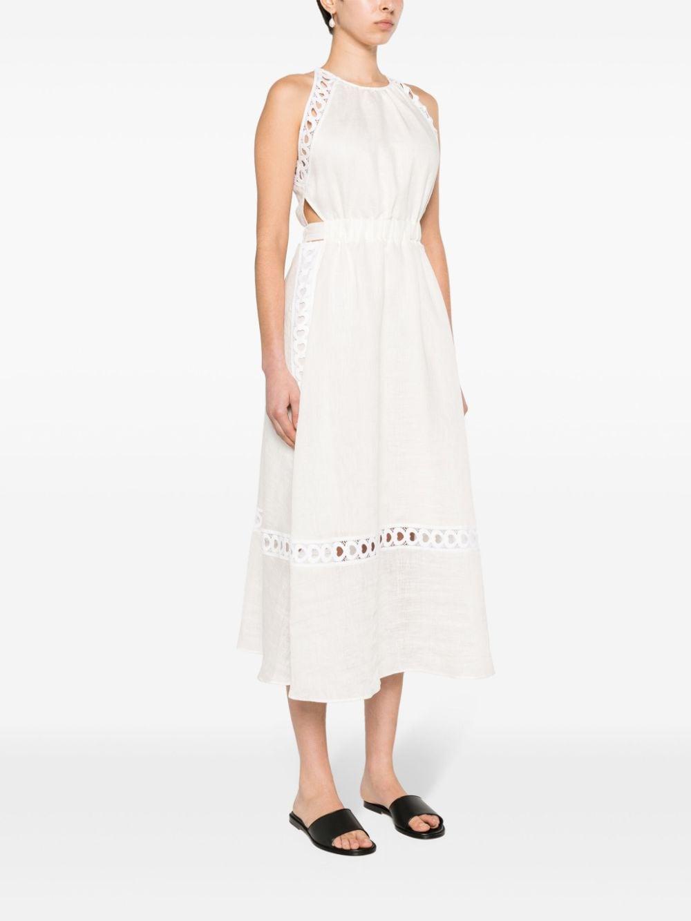 white midi tiered dress White Strappy Tiered Goldie Midi Dress