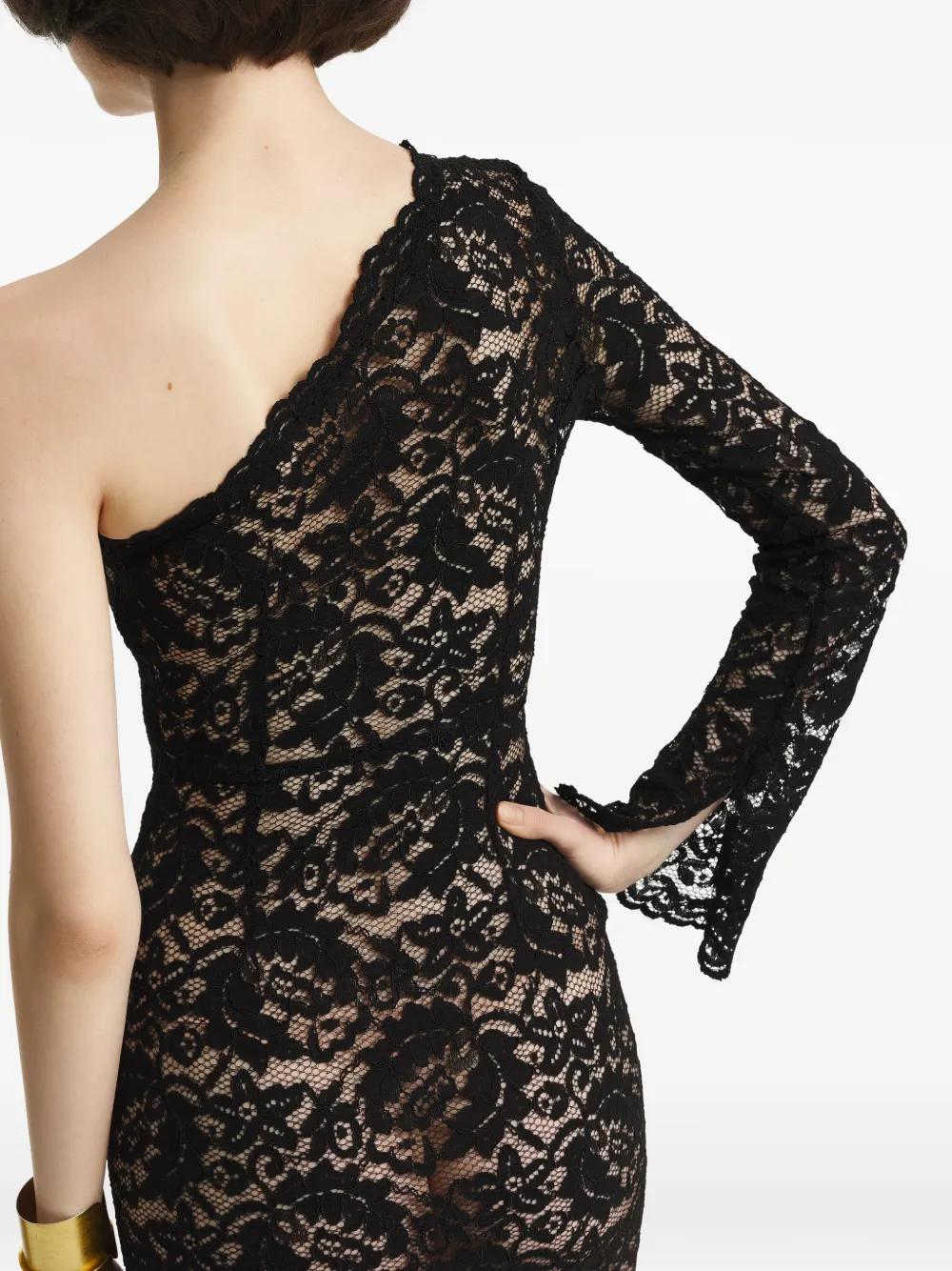 emilio pucci one shoulder lace dress Emilio Pucci Burgundy One Shoulder Lace Mini Cocktail Dress Dark red ref.JC2424172 (Sold)