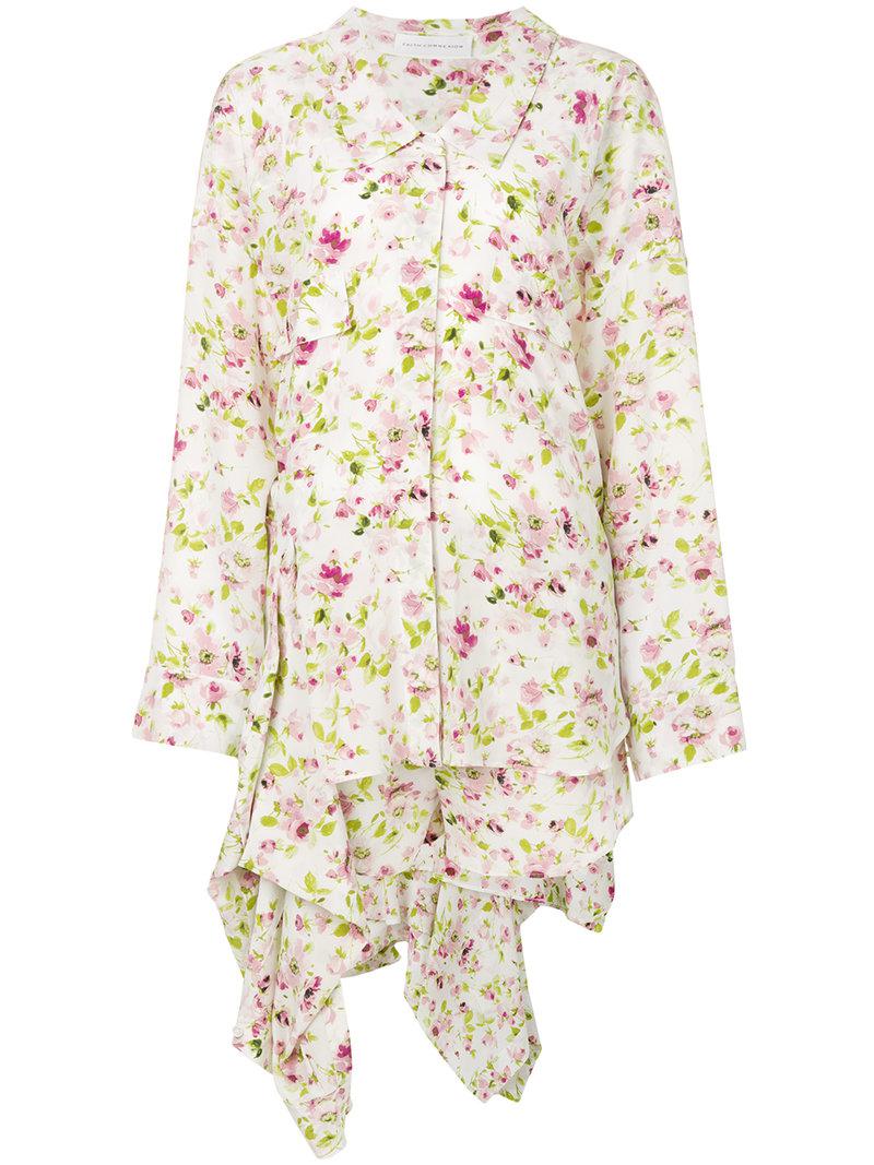 white floral shirt dress