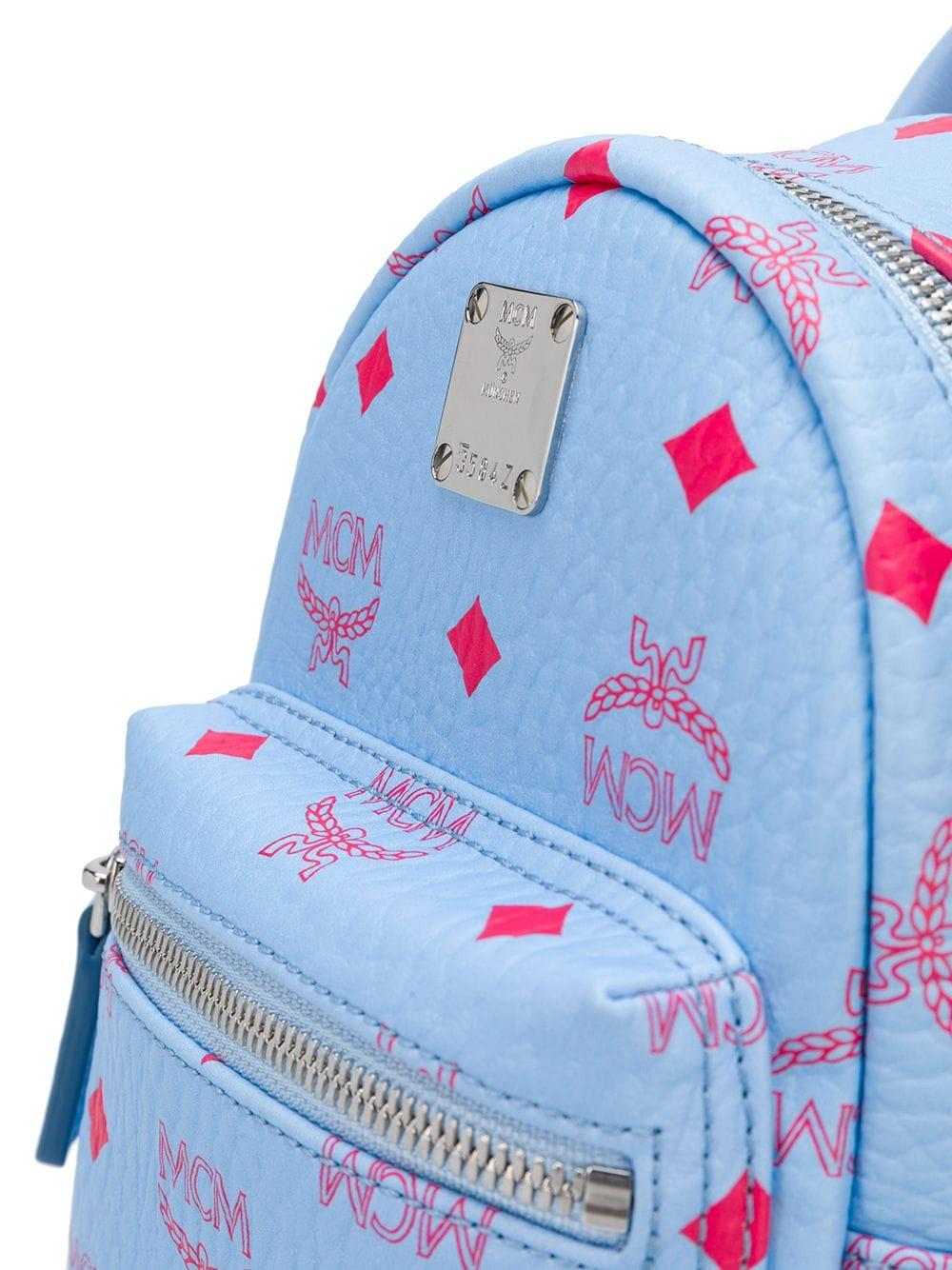 MCM Stark Visetos Backpack Extra Mini Blue Bell