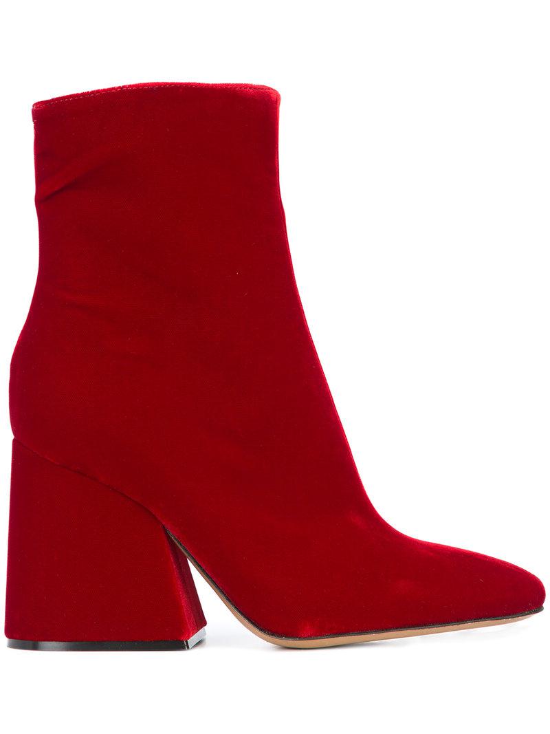 Maison margiela Flared Ankle Boots in Red | Lyst