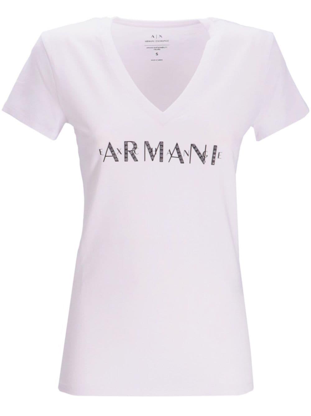 Armani Exchange Logo-print Short-sleeve T-shirt in Pink | Lyst