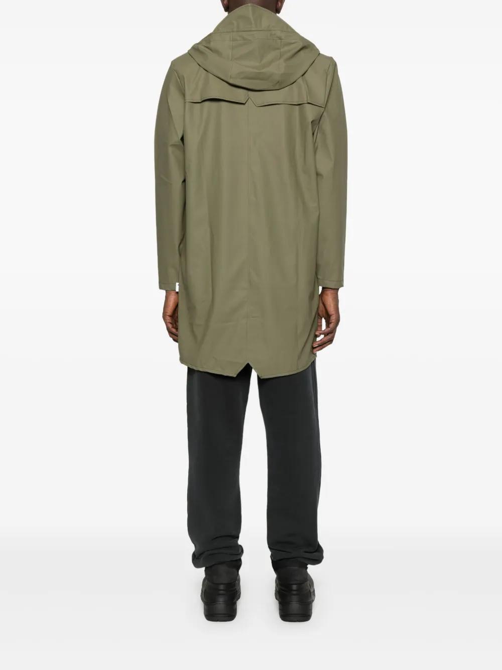 Rains Hooded Buttoned Coat in Green Lyst UK