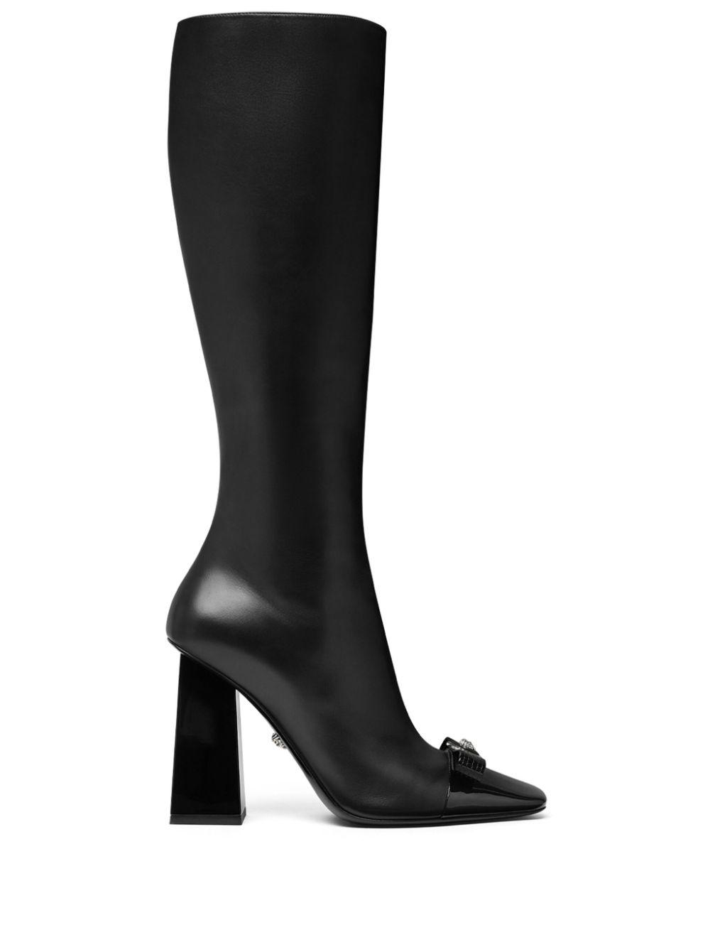 Versace レディース ブラック Gianni Ribbon 105mm ロングブーツ