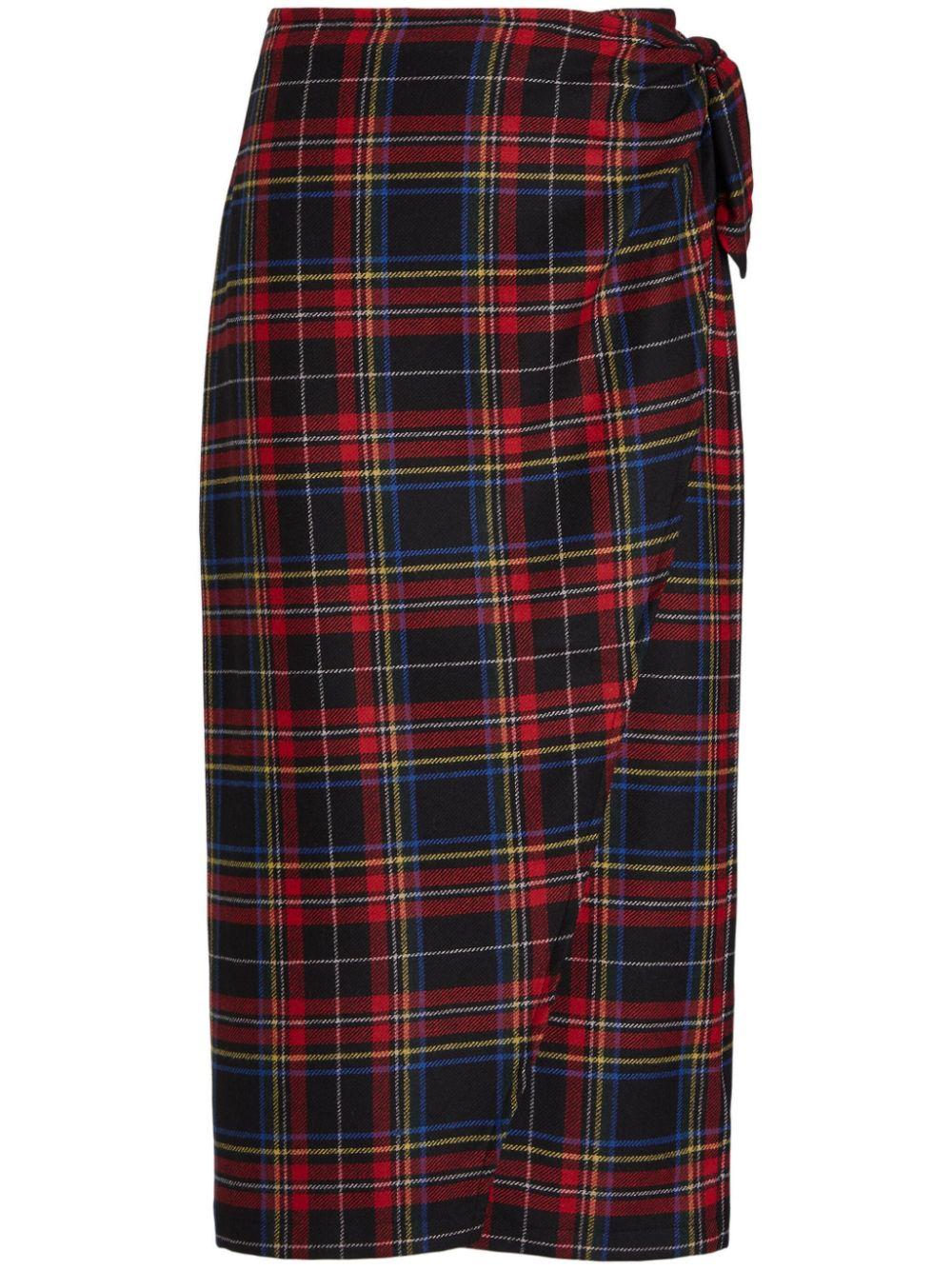 Plaid maxi wrap skirt best sale