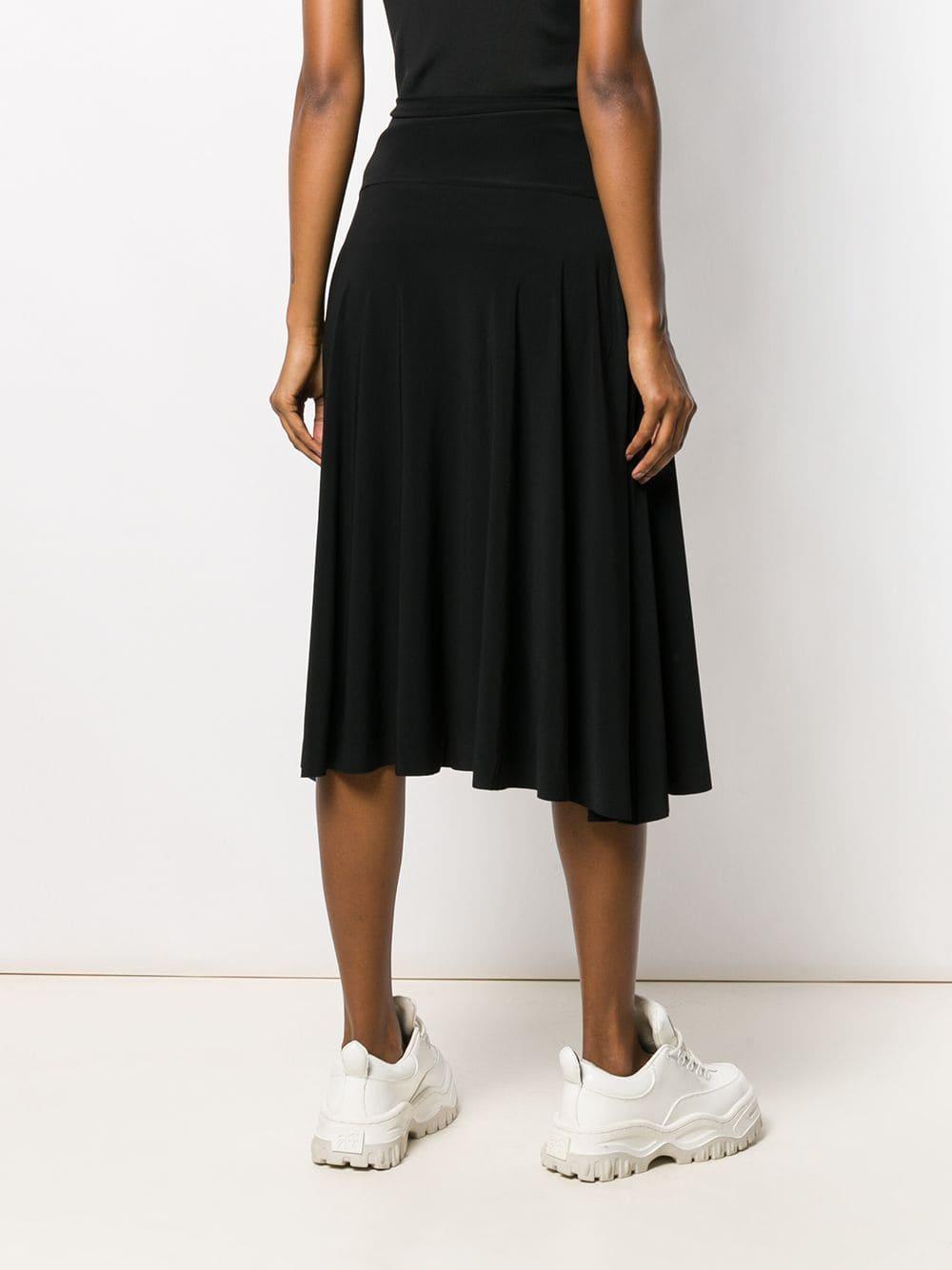 Norma Kamali Synthetic Flared Midi Skirt in Black - Save 28% - Lyst