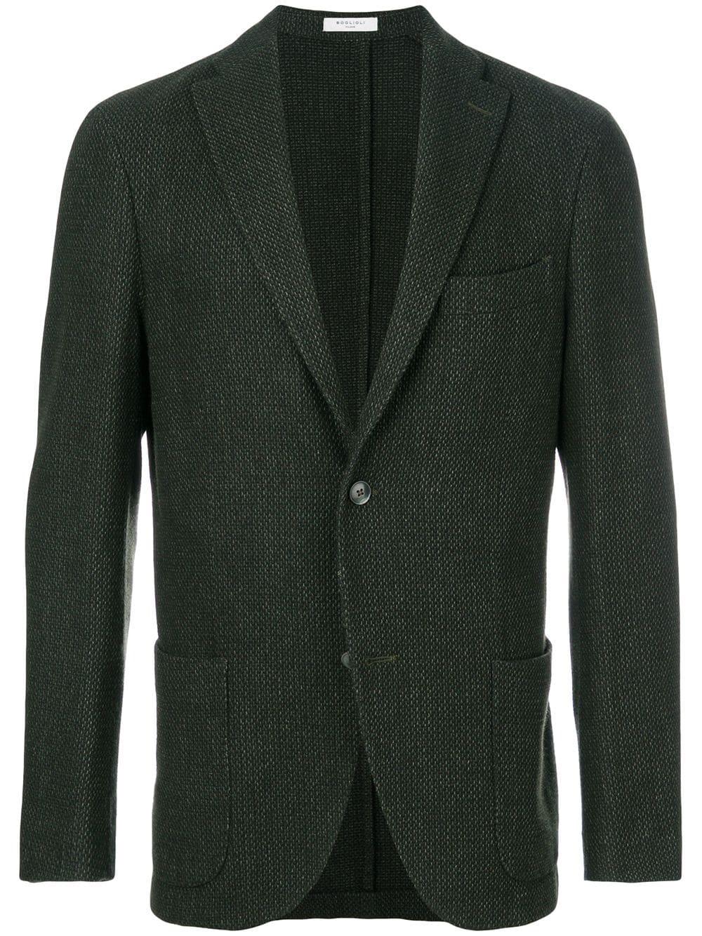 Boglioli Wool Slim-fit Woven Blazer in Green for Men - Lyst