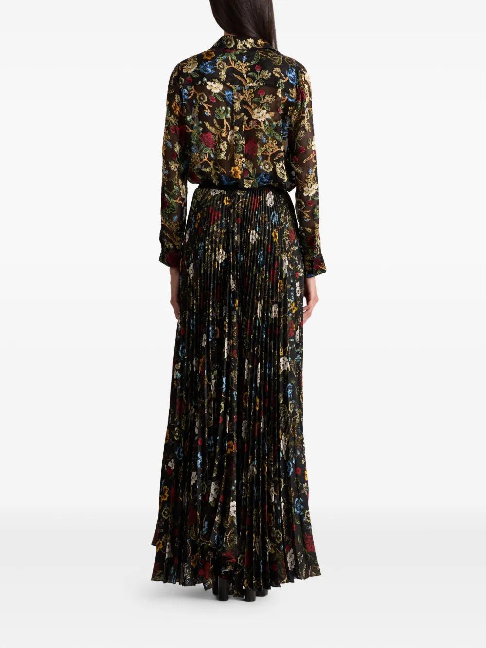 Jupe Longue Alice + Olivia Noire Plissée Asymétrique - Taille 4, Neuve Avec étiquettes