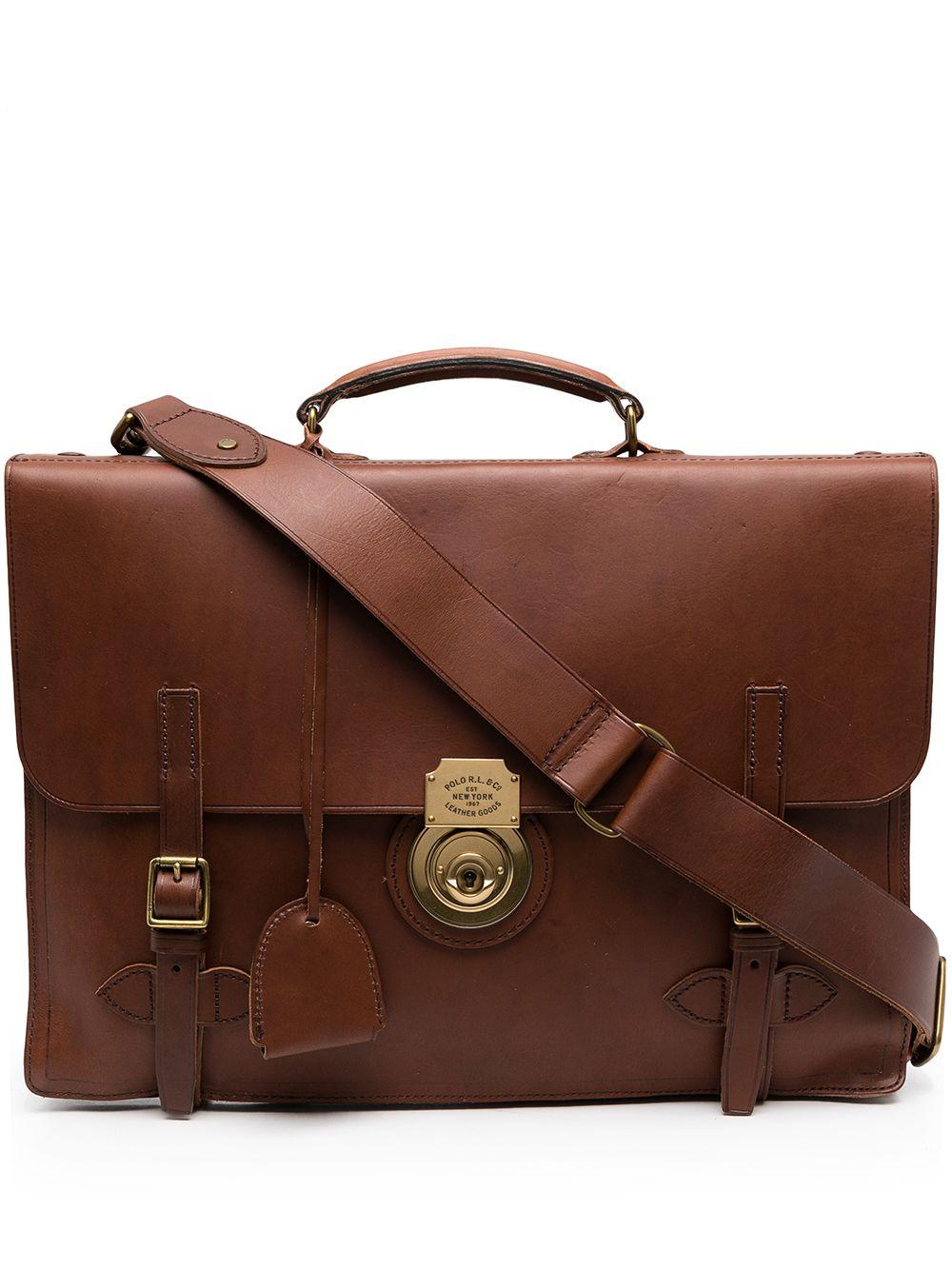 Polo Ralph Lauren Smooth Leather Business Case in Brown for Men | Lyst