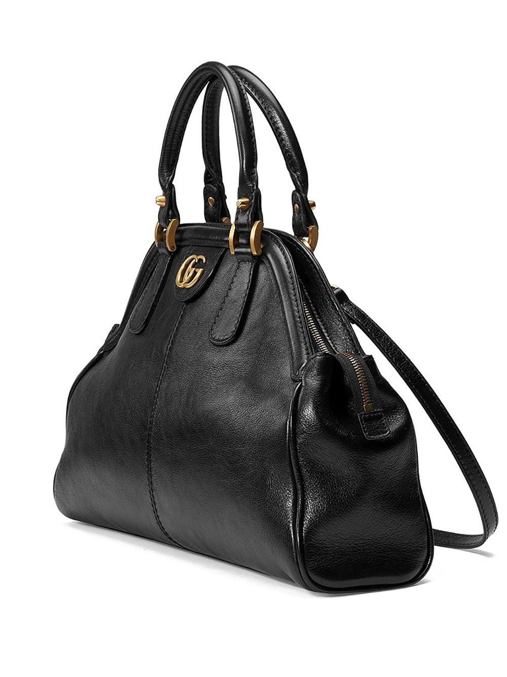 Gucci Leather Re(belle) Medium Top Handle Tote in Black Leather (Black) |  Lyst