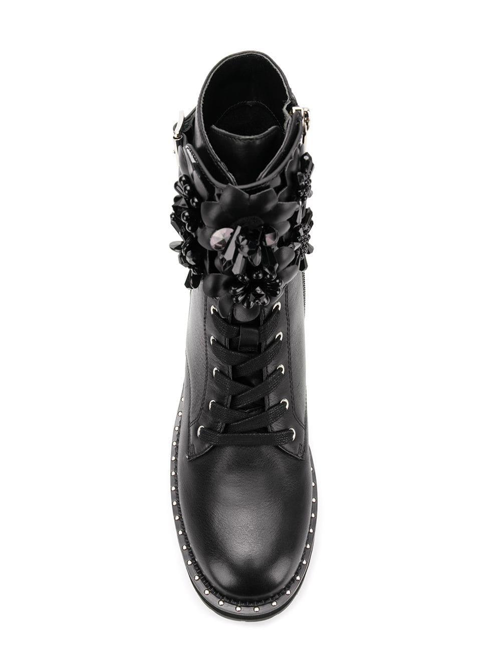 Liu Jo Pink Combat Boots in Black Lyst UK