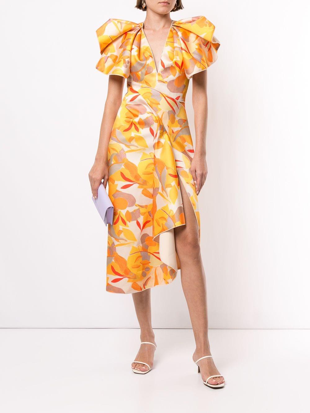 Acler Redwood Asymmetric Dress in Yellow - Lyst