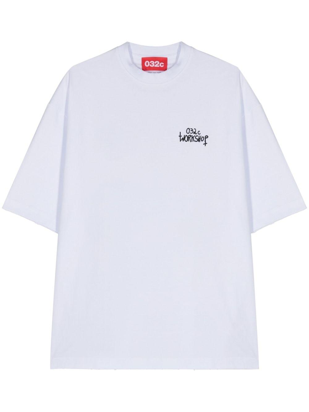 032c Mayhem Logo Print T Shirt in White for Men Lyst
