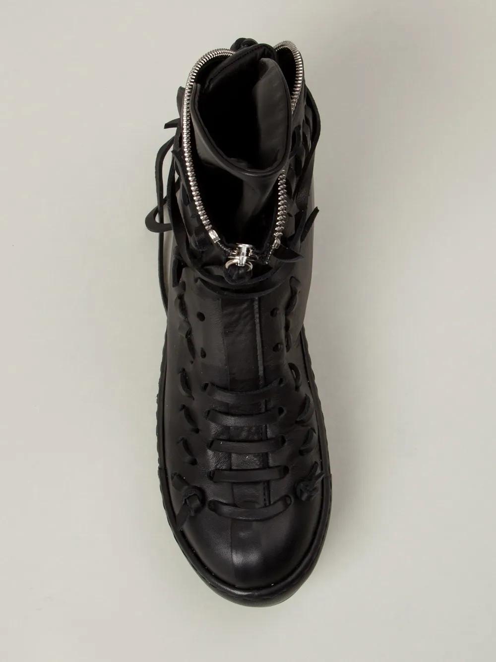 artselab black leather trainers