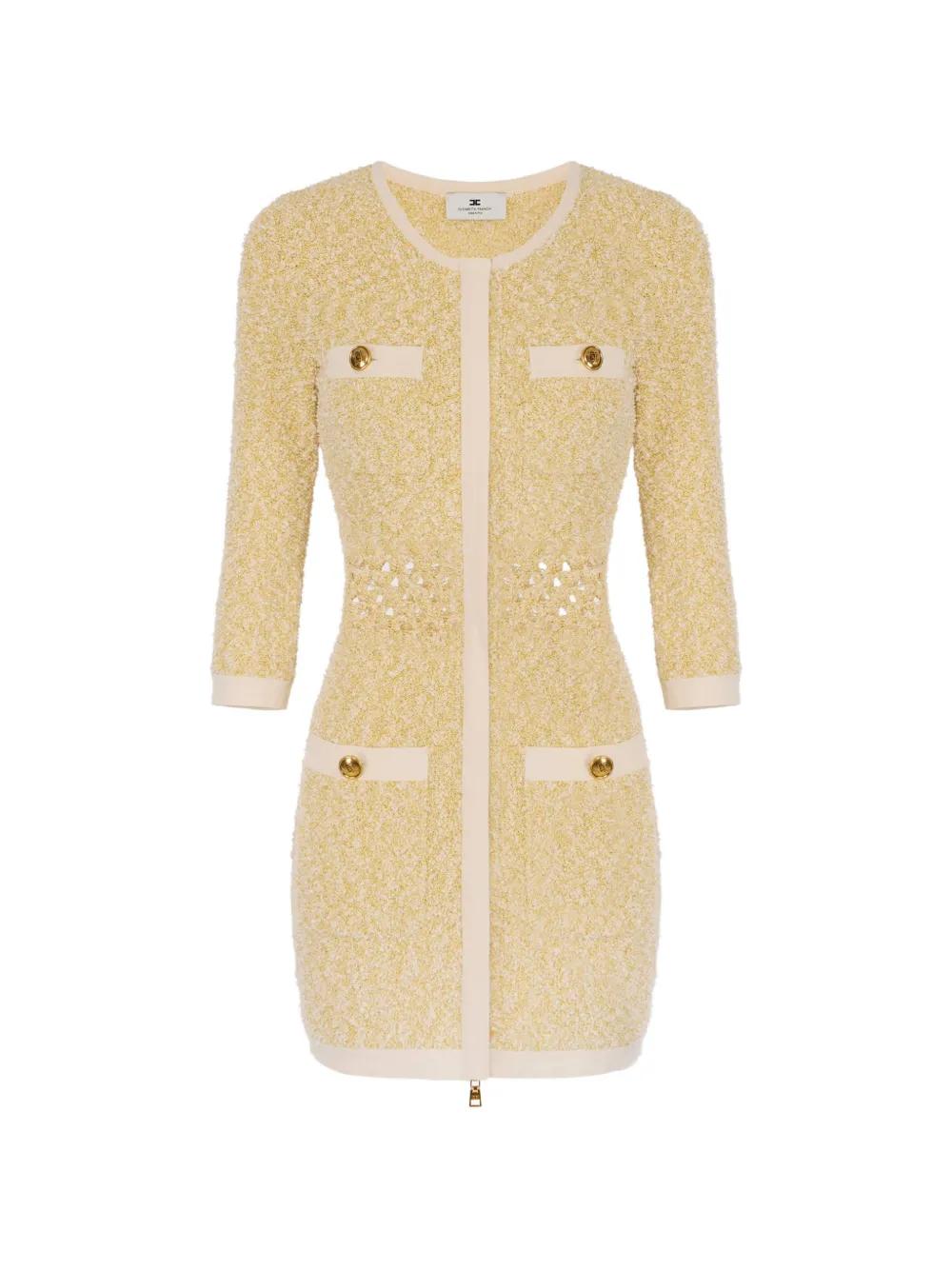 knee length dresses for ladies Carey Gold Velvet Long Sleeve Mini Dress  (Archive Sale)
