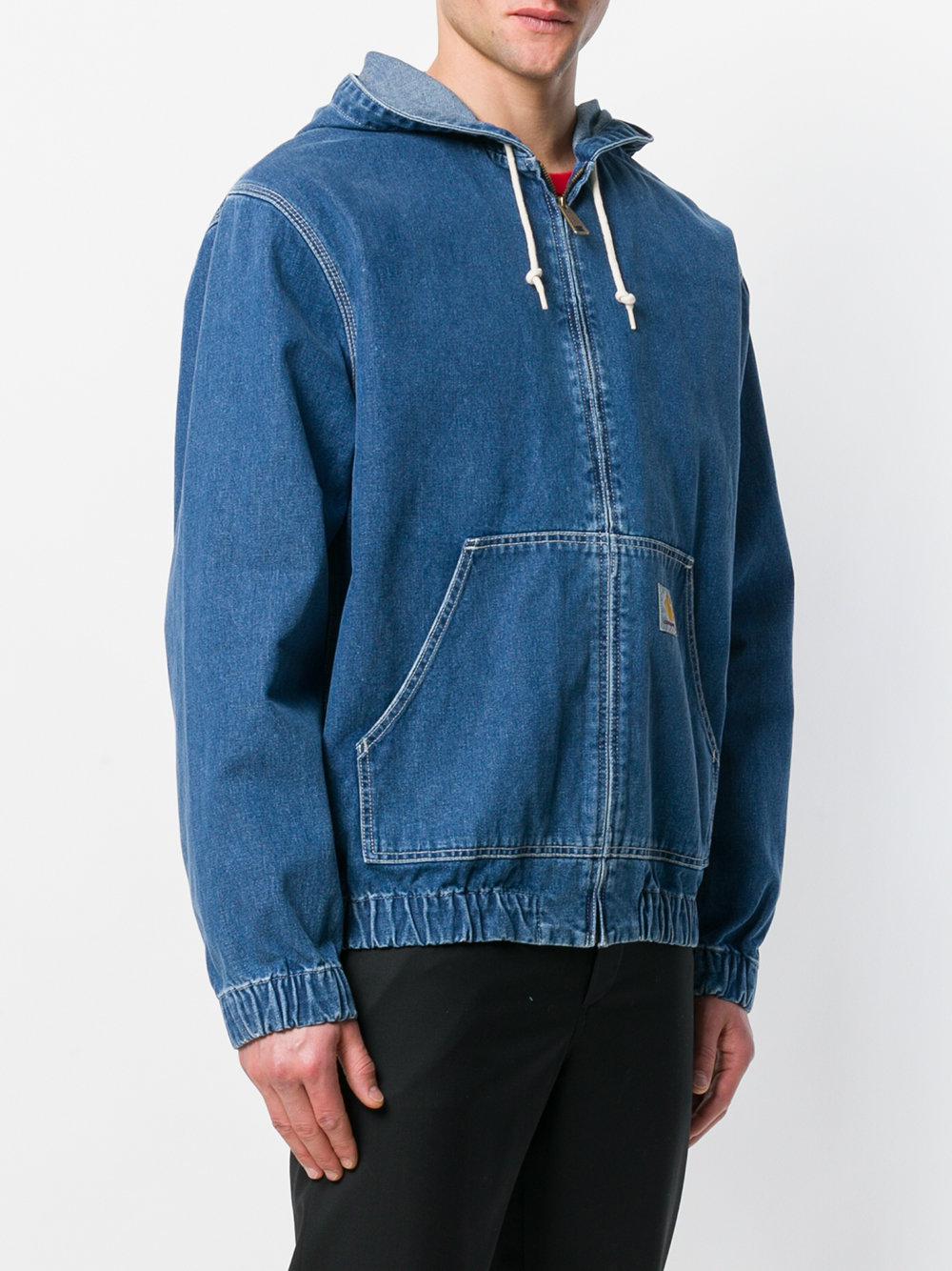 Carhartt Hooded Denim Jacket in Blue for Men - Lyst