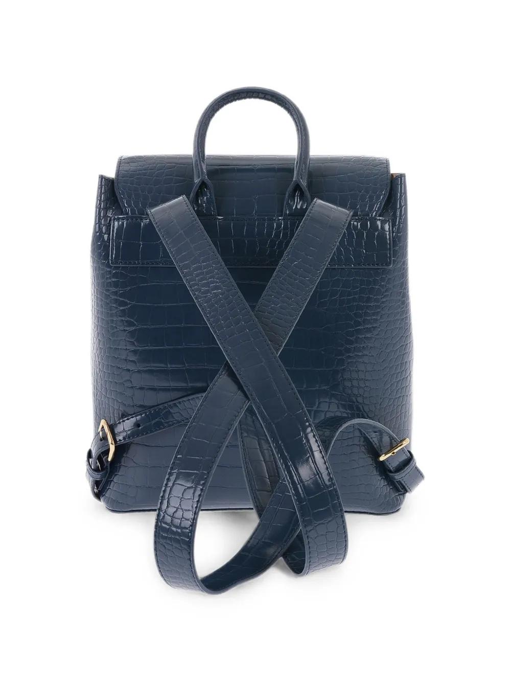 asos backpack in navy faux leather with crocodile effect BELTLEY Artisanal French Patina Belly Midnight Bl embossed leather ASOS DESIGN faux leather trench