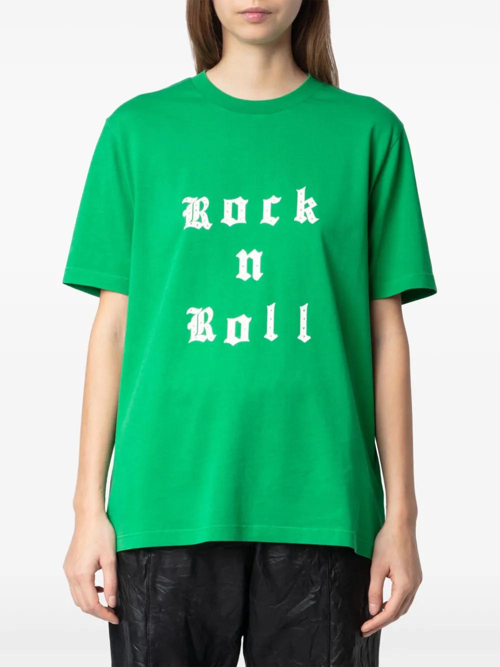 Zadig & Voltaire Edwin Rock And Roll T-Shirt in Green | Lyst
