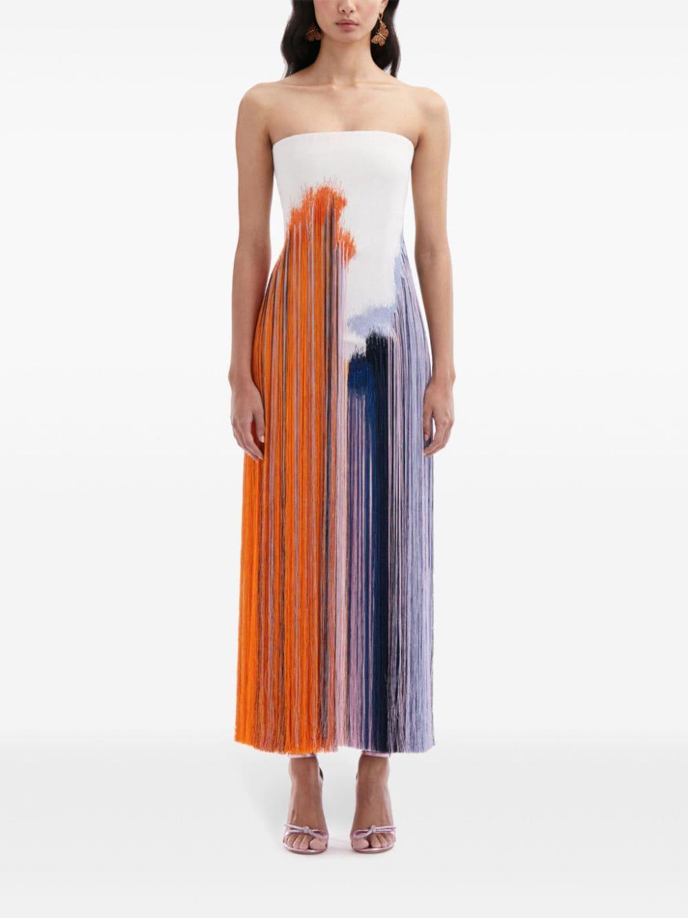 orange oscar de la renta dress Oscar De La Renta Paillette-Sequined Mini Dress In Orange - 60% Off