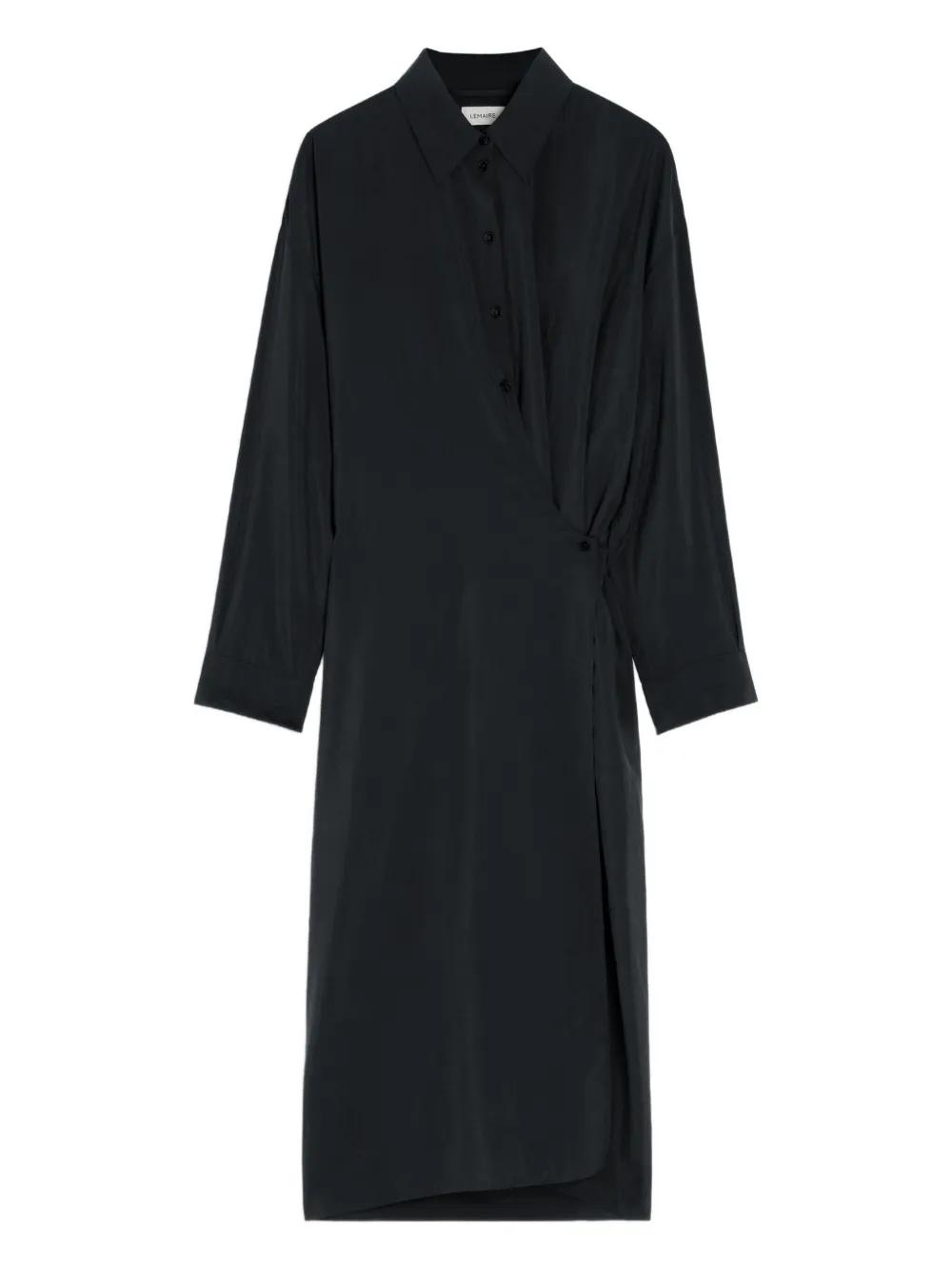 「LEMAIRE」シルク混 ミディ丈 ラップシャツワンピース LEMAIRE（ルメール）の「＜LEMAIRE（ルメール）＞ツイステッド