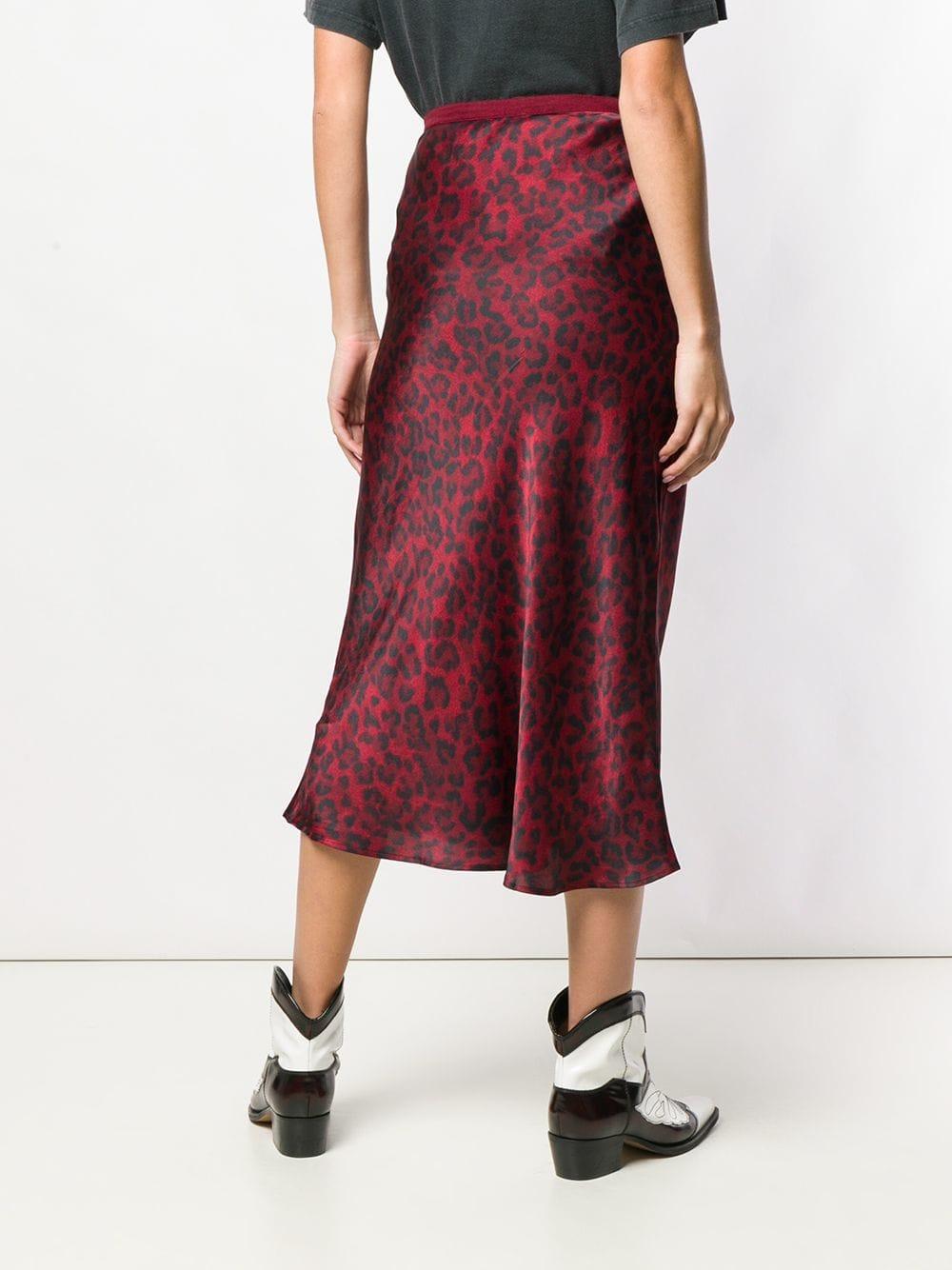 anine bing red leopard skirt
