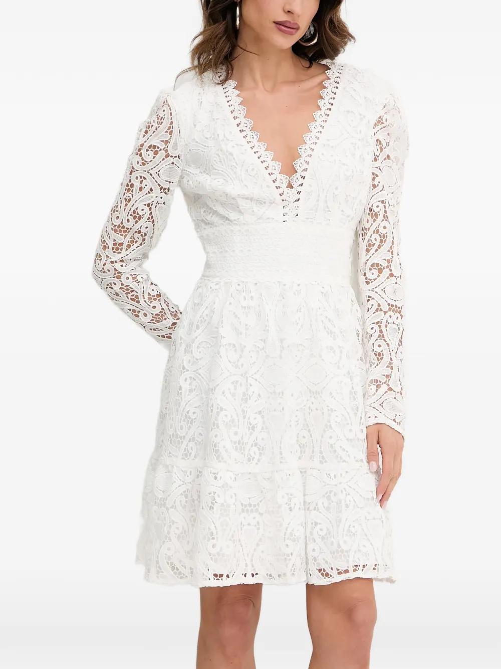 Morgan Lace V-Neck Mini Dress in White | Lyst Morgan Lace V-Neck Mini Dress in White | Lyst