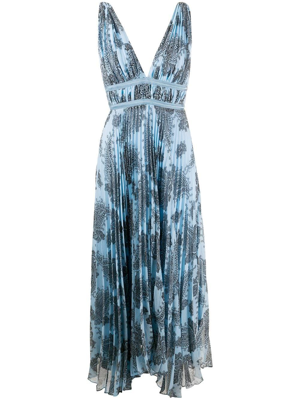Sandro Paisley Empire Line Dress in Blue | Lyst
