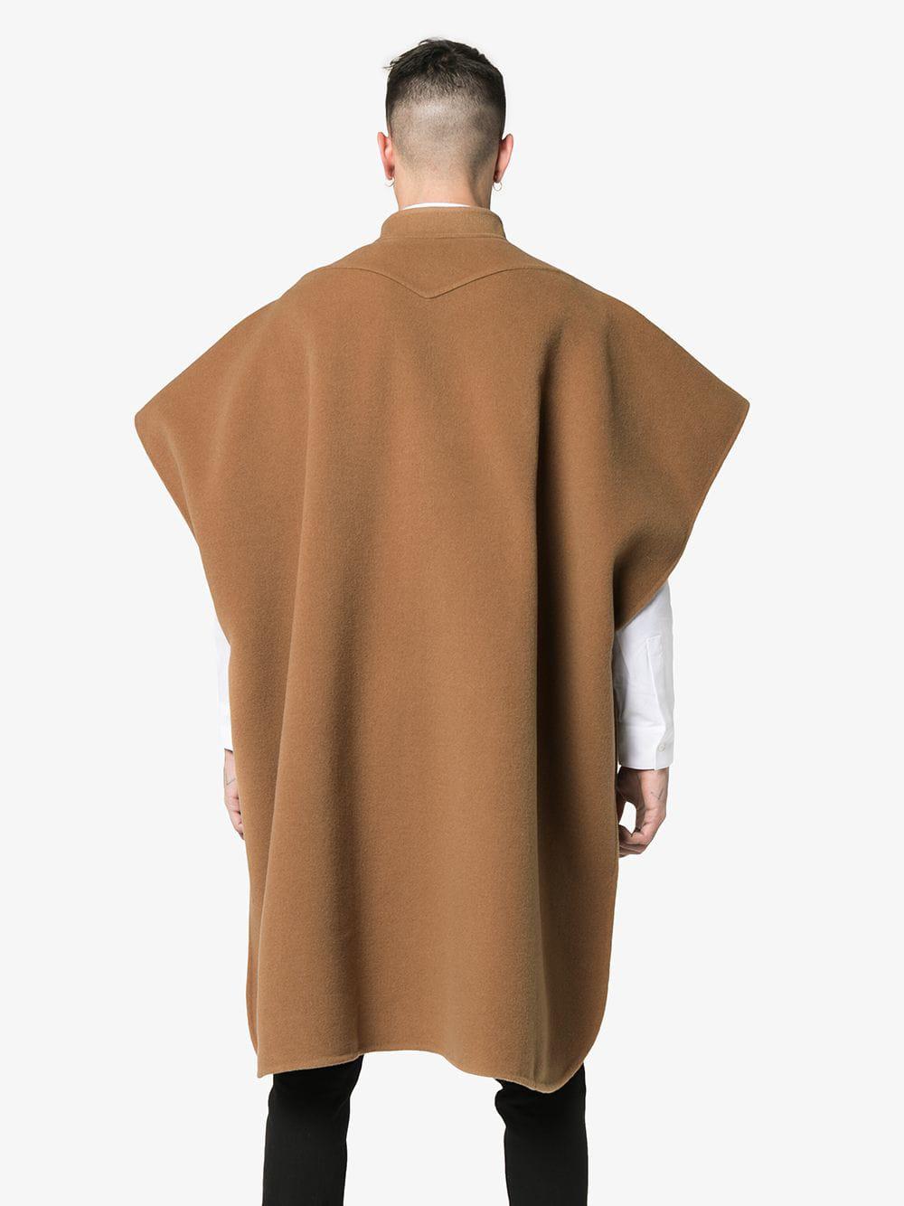 Burberry Reversible Wool Check Poncho for Men | Lyst