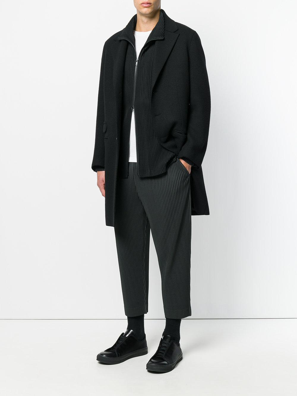 Homme Plissé Issey Miyake Synthetic Rib Knit Zipped Jacket in Black for ...