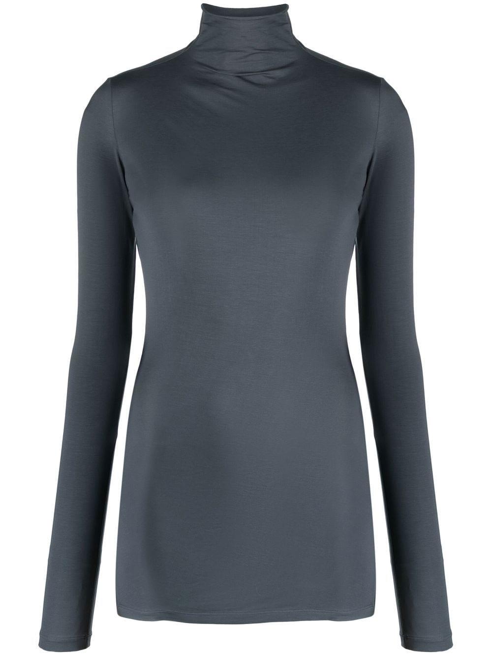 Lemaire High-neck Long-sleeve T-shirt in Blue | Lyst
