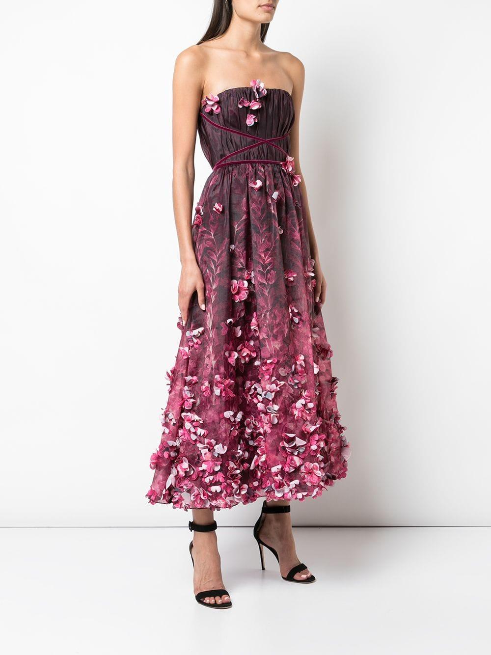 Marchesa notte tea length hotsell gown with draped bodice