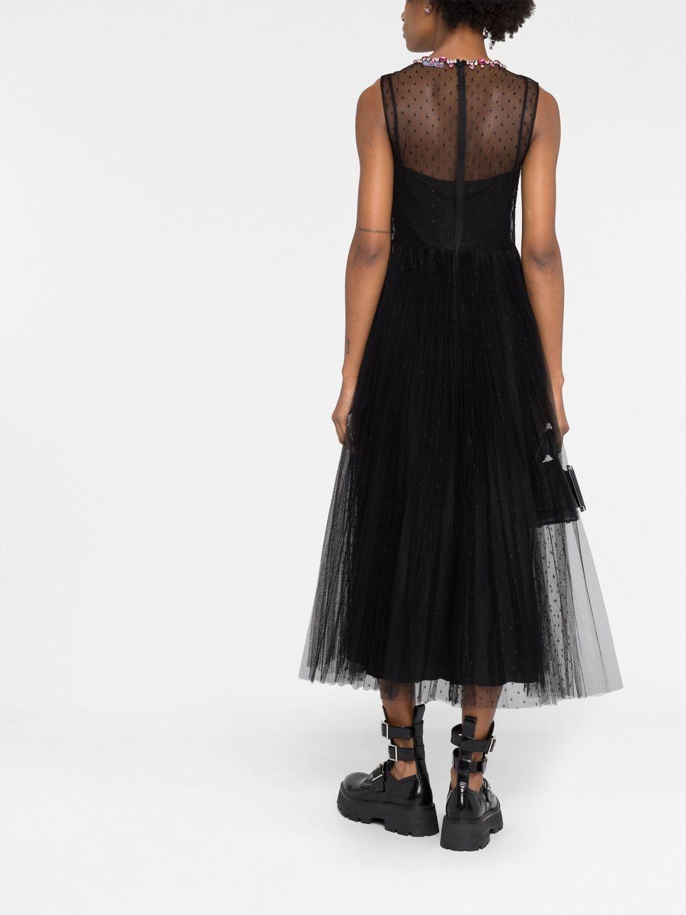 RED Valentino Point D'esprit Tulle Dress in Black | Lyst