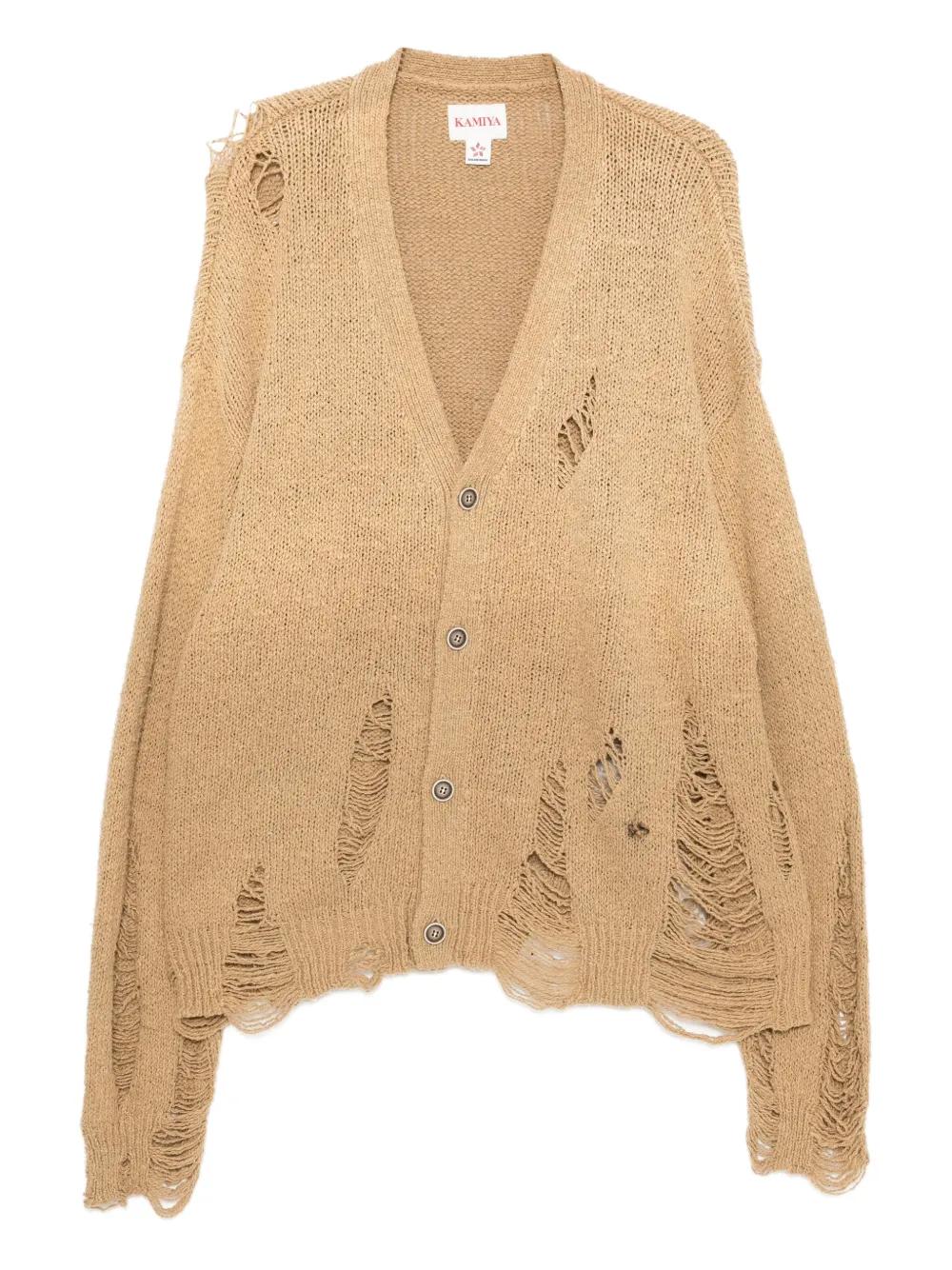 KAMIYA Sun Fade Like Cardigan in Natural for Men | Lyst