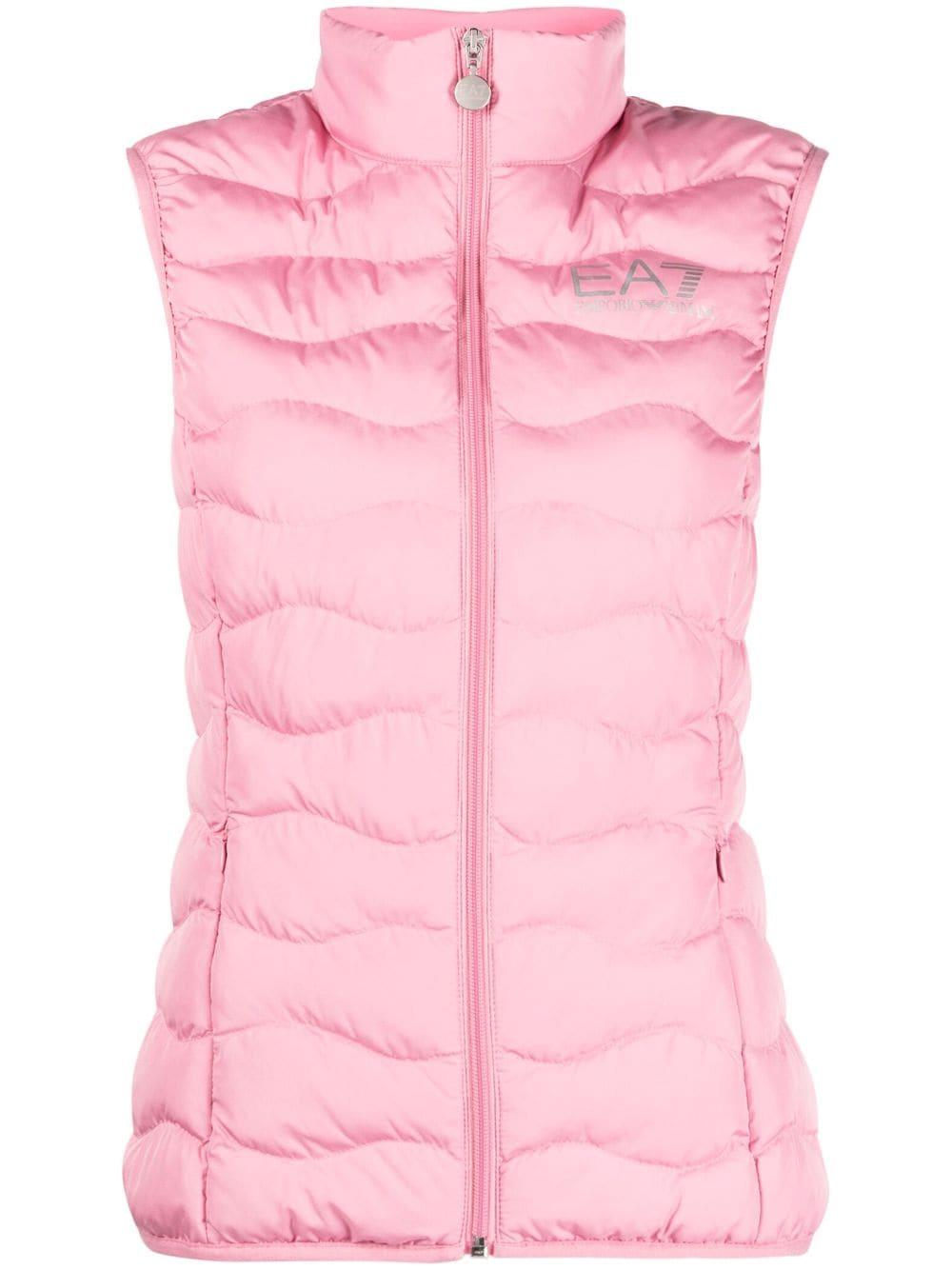 EA7 Train-core Eco Down Gilet in Pink | Lyst