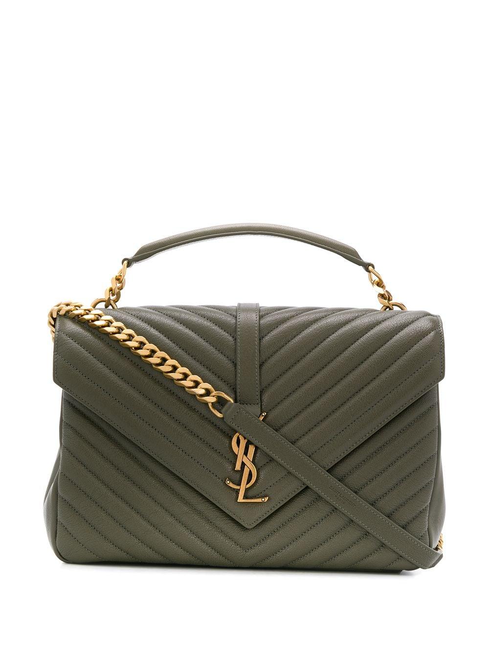 Saint Laurent Large Collège Bag in Green