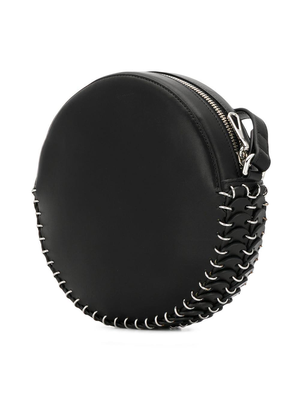 Paco Rabanne Leather Round Shaped Clutch Bag in Black - Lyst