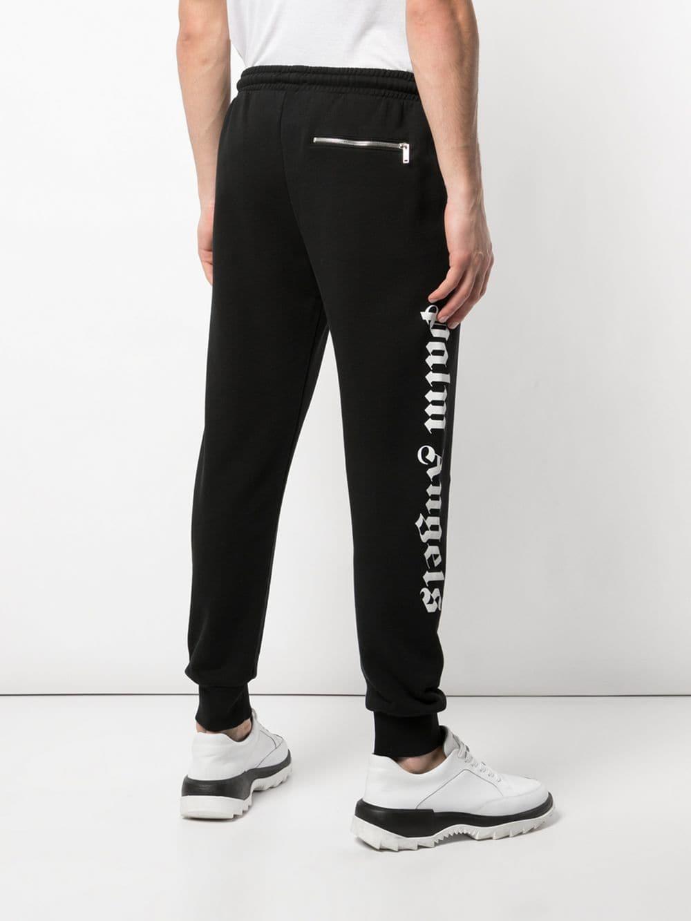 Palm Angels Cotton Side Logo Print joggers in Black for Men - Lyst