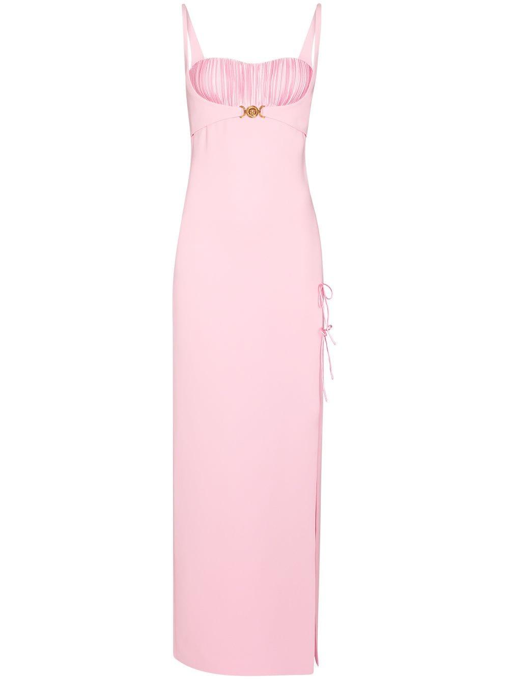 Versace Medusa Sweetheart-neck Maxi Dress in Pink | Lyst