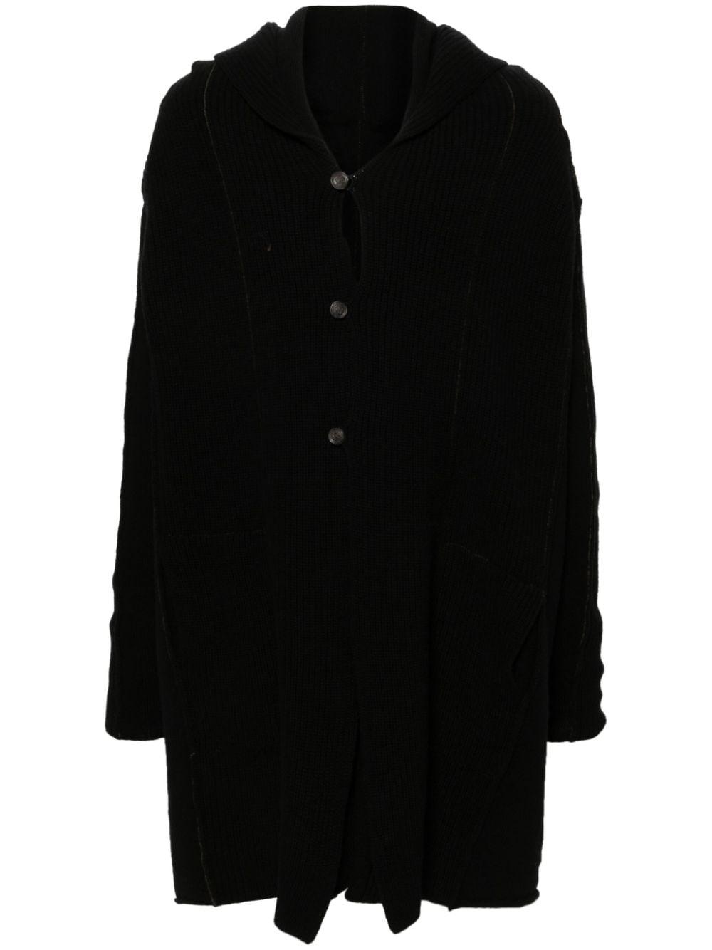 Masnada Ribbed Knit Cardicoat in Black for Men Lyst UK