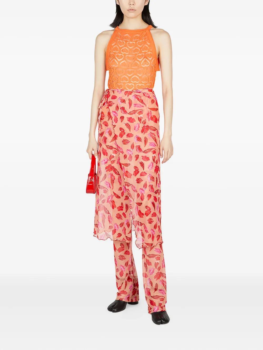 スカート MARCO RAMBALDI SKIRT (SK168SAN 010) Marco Rambaldi - Heart Knit Mini Skirt in Pink Marco Rambaldi