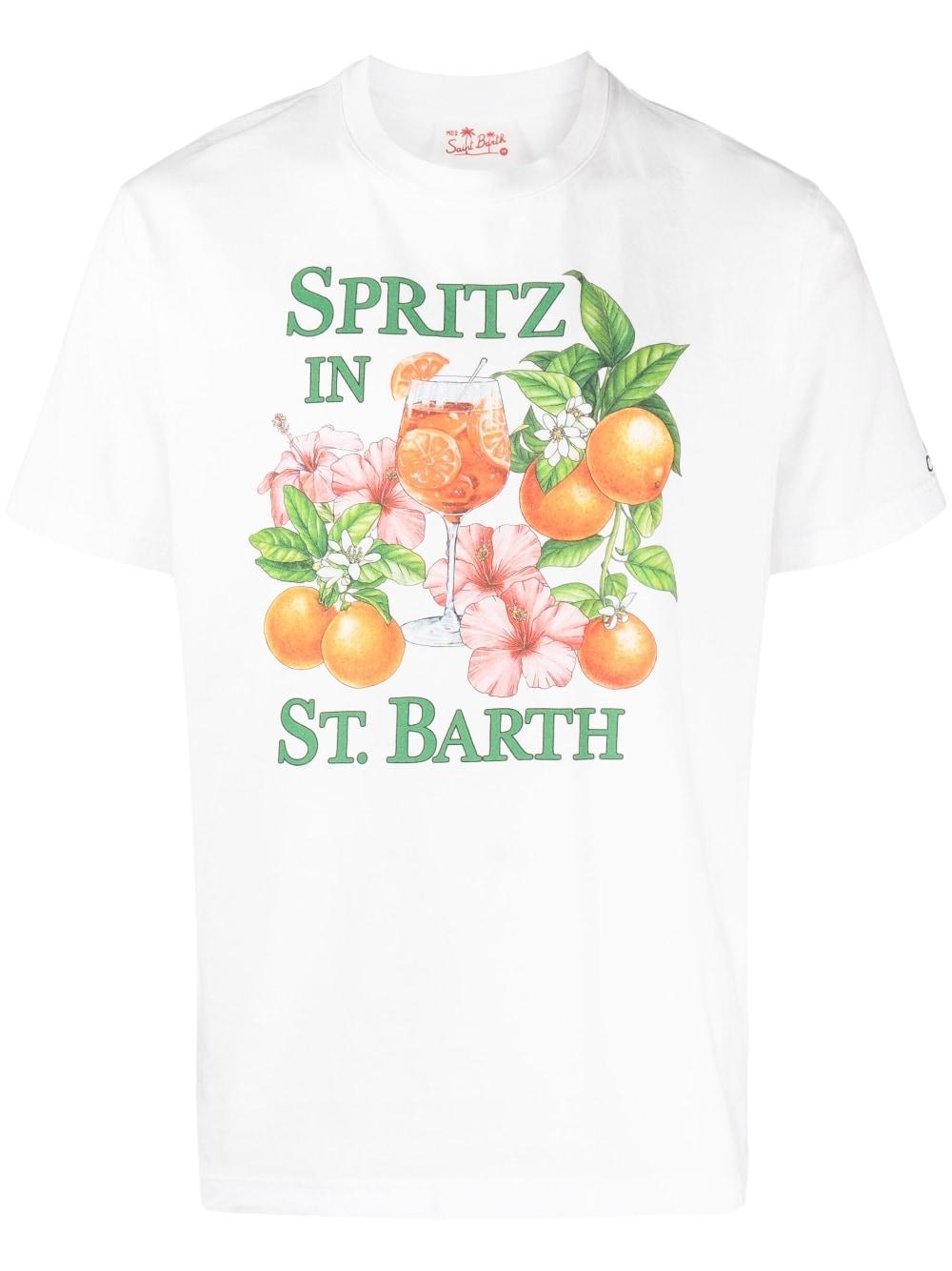 Mc2 Saint Barth T-Shirt mit Spritz-Print in Weiß für Herren | Lyst DE