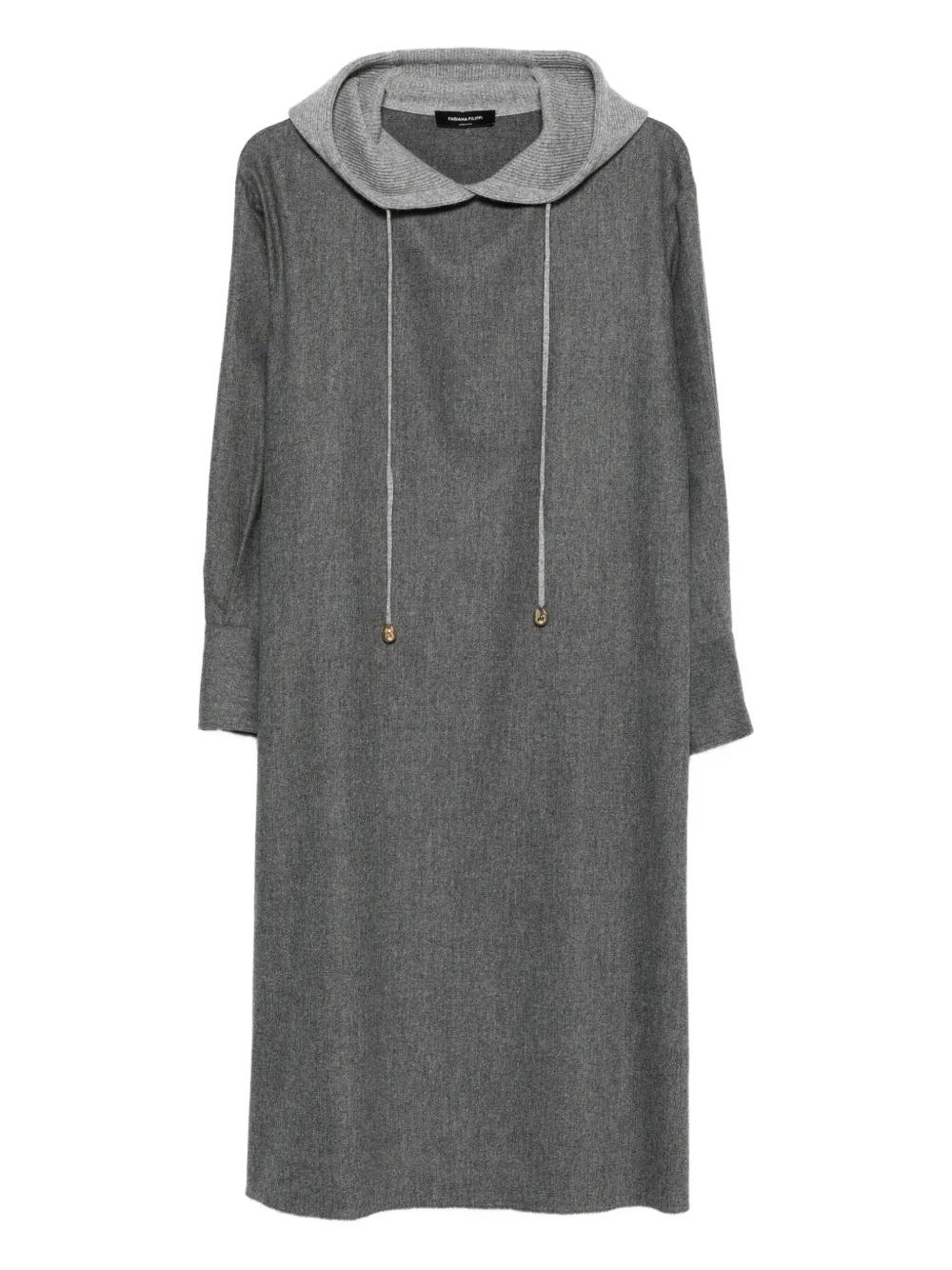 ワンピース FABIANA FILIPPI Woman Dress Grey ABD215F141L517 8132 Platinum dress with macramé lace, rope for Women | Fabiana
