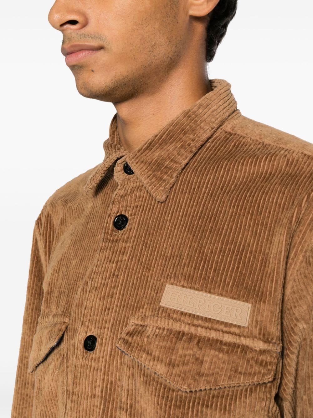 Tommy Hilfiger Logo-appliqué Corduroy Shirt Jacket in Brown for Men | Lyst