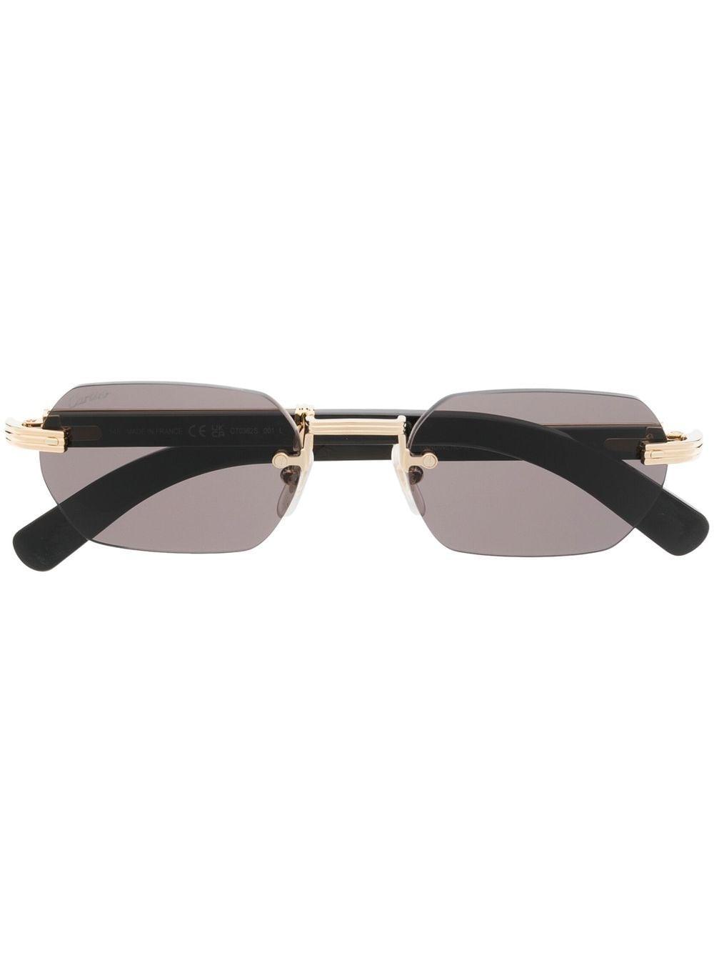 Cartier Tinted Geometric frame Sunglasses in Metallic for Men Lyst