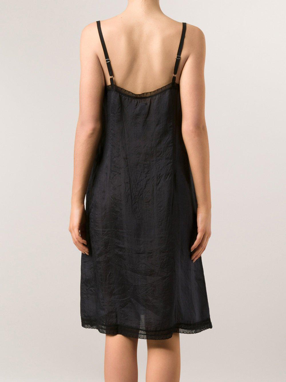Dosa Silk Chemise Slip Dress in Black Lyst