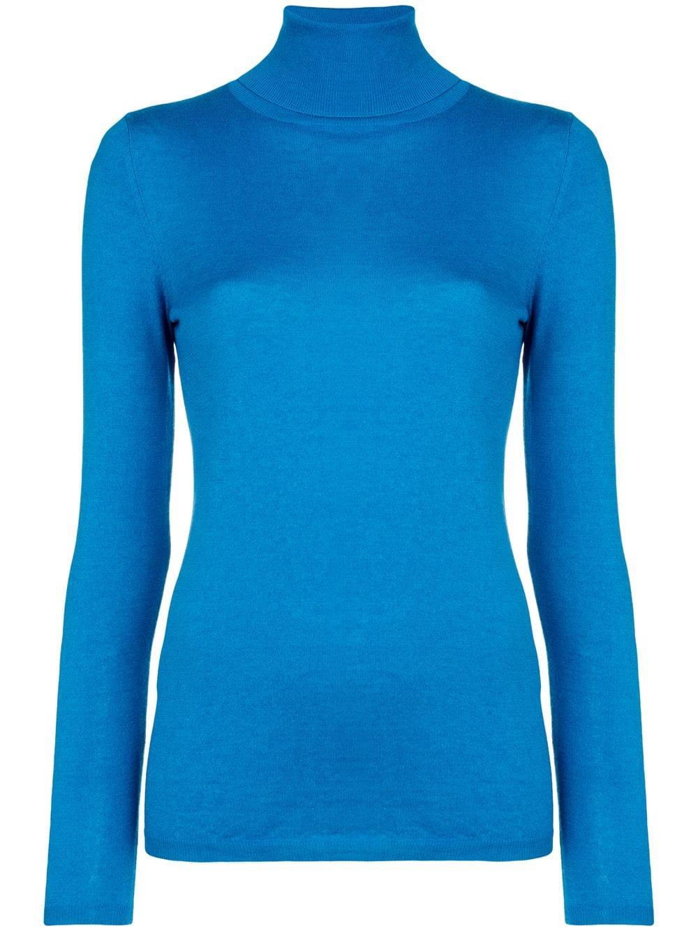 Snobby Sheep Cashmere Roll Neck Fine Knit Sweater in Blue - Lyst