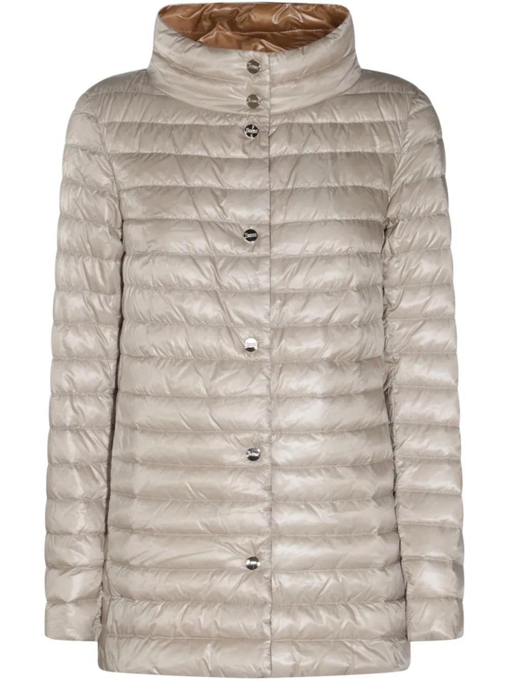 ブルゾン Herno Sand-Colored Padded Jacket With High Collar Herno Sand-Colored Padded Jacket With High Collar in Gray | Lyst