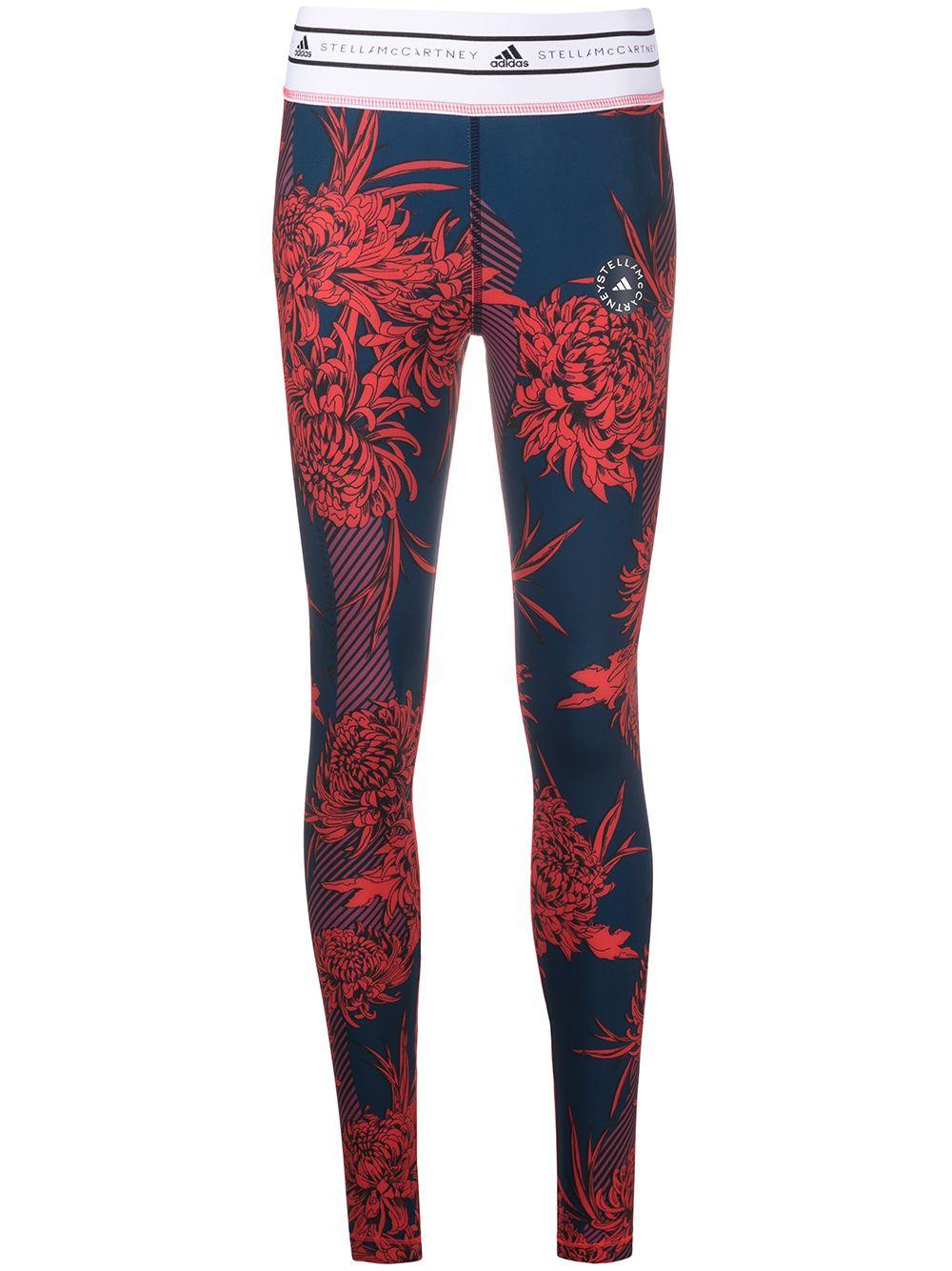 adidas By Stella McCartney Synthetic Future Playground Floral-print leggings  in Blue | Lyst